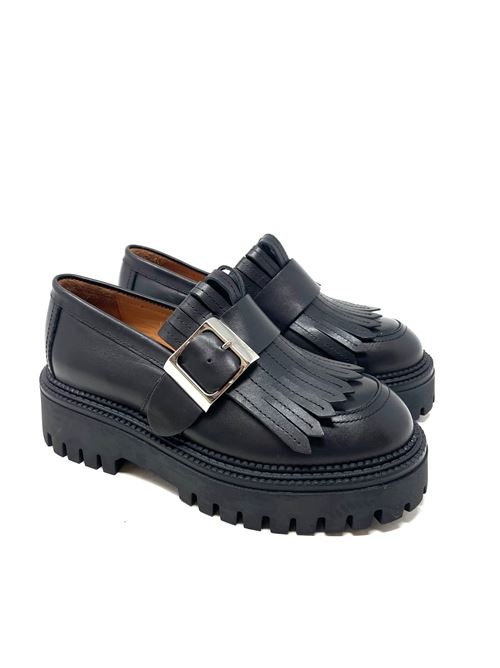 Mocassino donna con frangia e platform IL LACCIO | 8041LEATHERBLACK