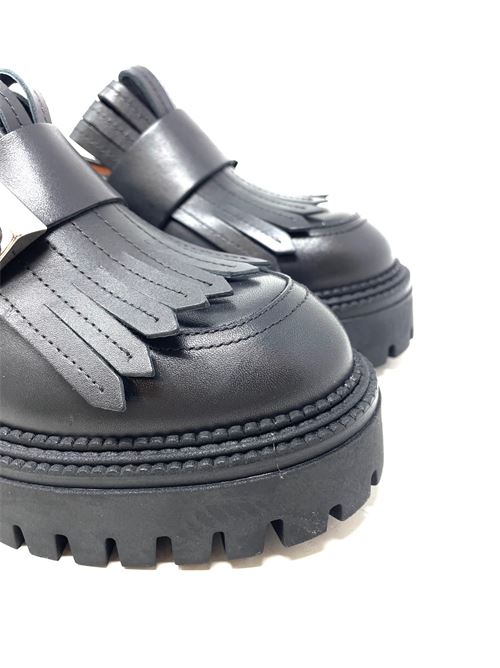 Mocassino donna con frangia e platform IL LACCIO | 8041LEATHERBLACK