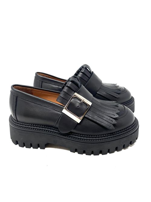 Mocassino donna con frangia e platform IL LACCIO | 8041LEATHERBLACK